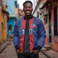 Custom Haiti National Football Sleeve Zip Bomber Jacket Haiti Emblems Motif - African Pride