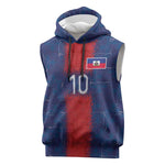 Custom Haiti National Football Sleeveless Hoodie Haiti Emblems Motif - African Pride