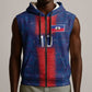 Custom Haiti National Football Sleeveless Zip Hoodie Haiti Emblems Motif - African Pride