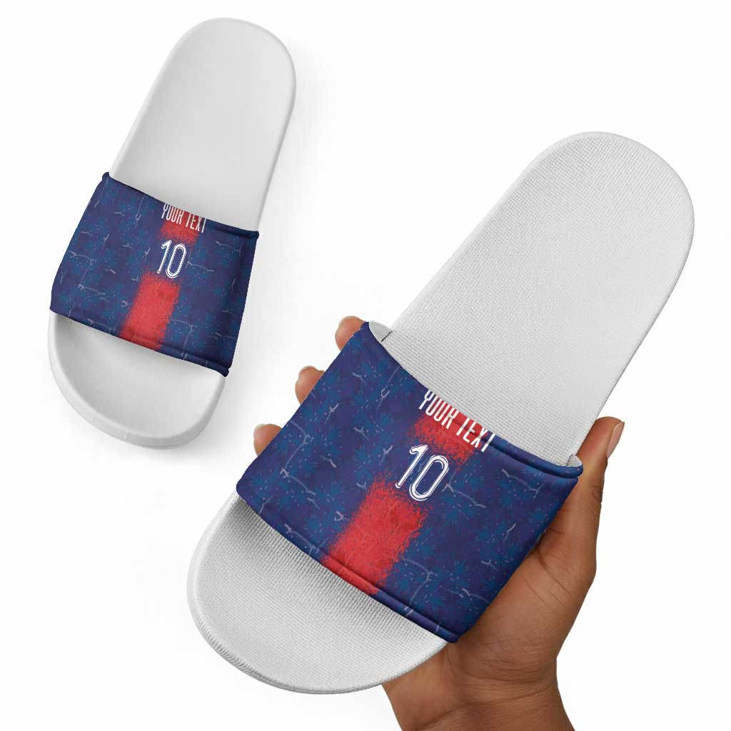 Custom Haiti National Football Slide Sandals Haiti Emblems Motif - African Pride