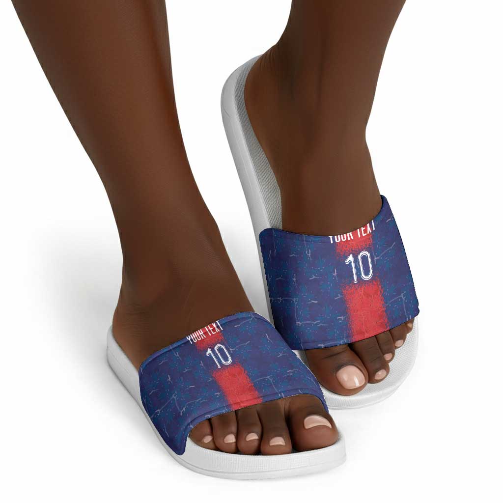 Custom Haiti National Football Slide Sandals Haiti Emblems Motif - African Pride