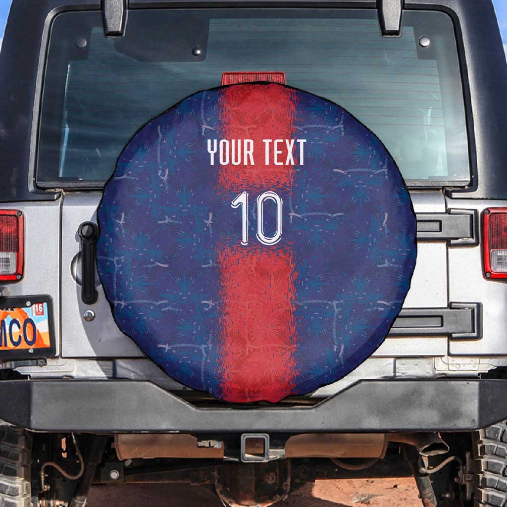 Custom Haiti National Football Spare Tire Cover Haiti Emblems Motif - African Pride