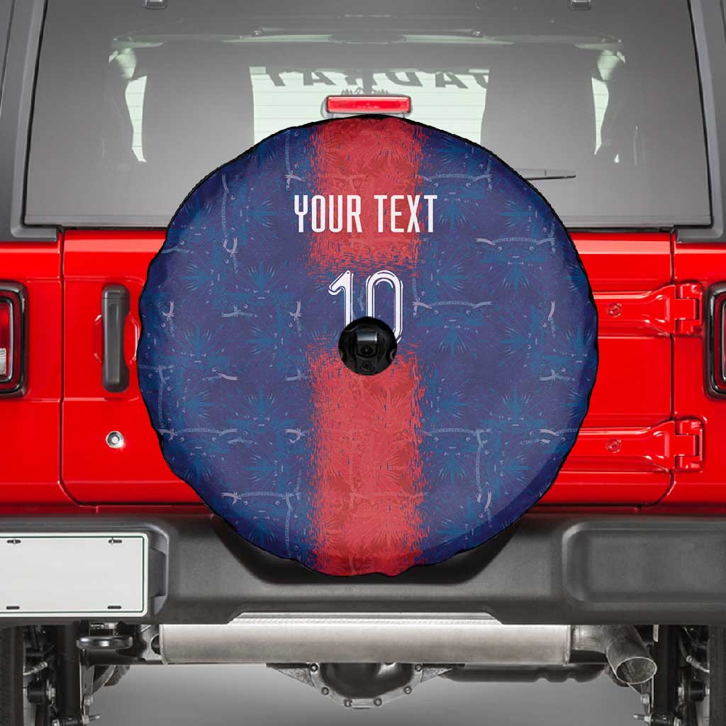 Custom Haiti National Football Spare Tire Cover Haiti Emblems Motif - African Pride
