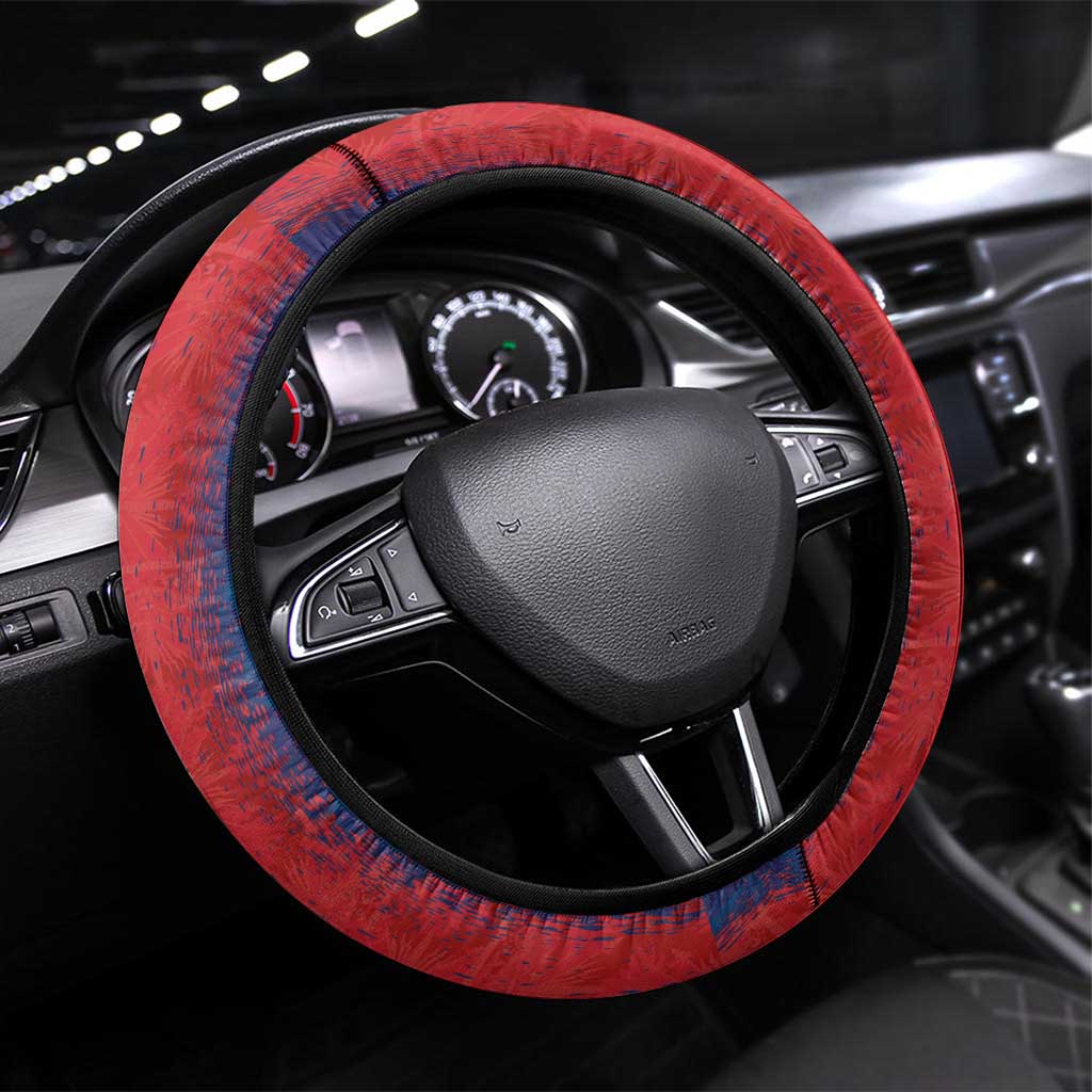 Haiti National Football Steering Wheel Cover Haiti Emblems Motif - African Pride
