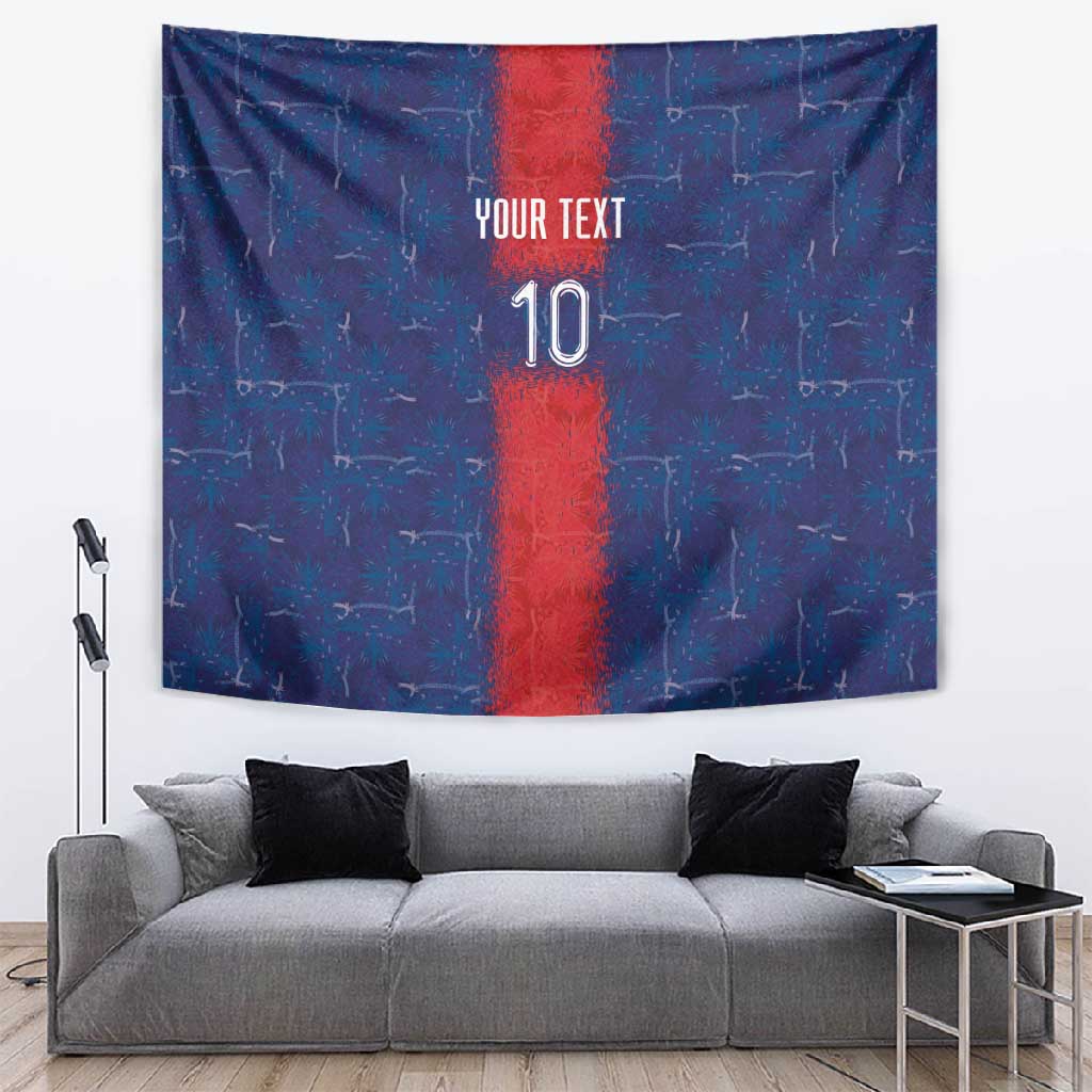 Custom Haiti National Football Tapestry Haiti Emblems Motif - African Pride