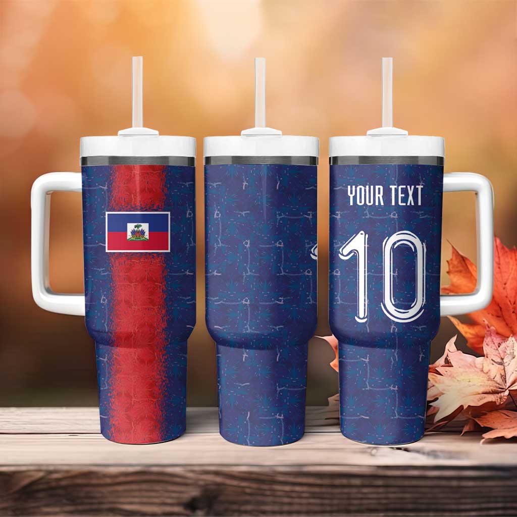 Custom Haiti National Football Tumbler With Handle Haiti Emblems Motif - African Pride