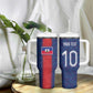 Custom Haiti National Football Tumbler With Handle Haiti Emblems Motif - African Pride