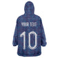 Custom Haiti National Football Wearable Blanket Hoodie Haiti Emblems Motif - African Pride