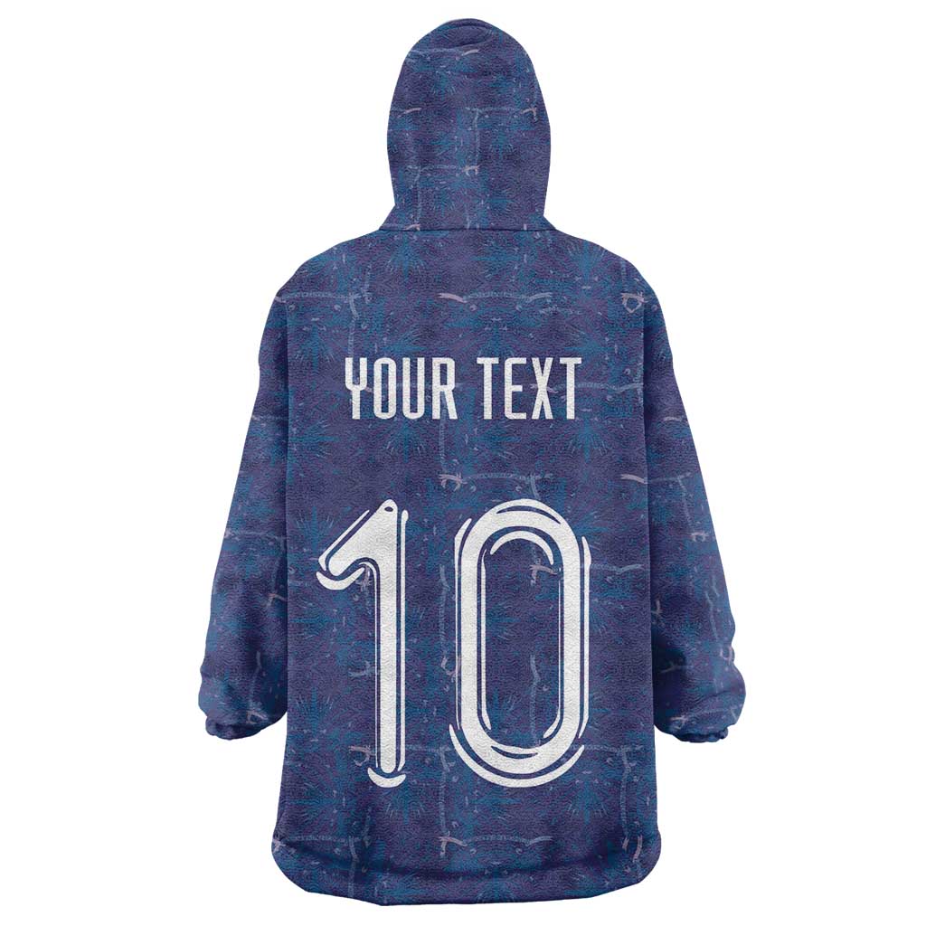 Custom Haiti National Football Wearable Blanket Hoodie Haiti Emblems Motif - African Pride