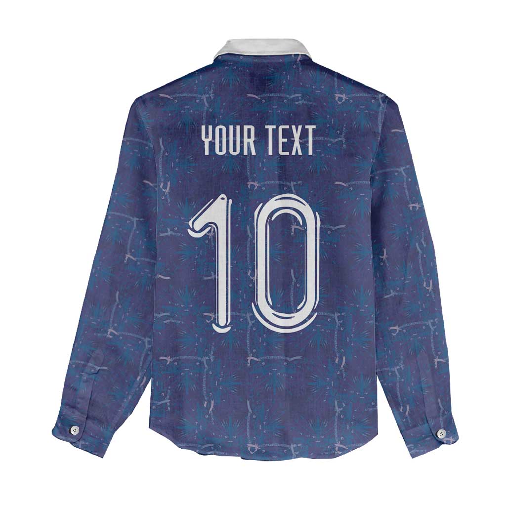 Custom Haiti National Football Women Casual Shirt Haiti Emblems Motif - African Pride