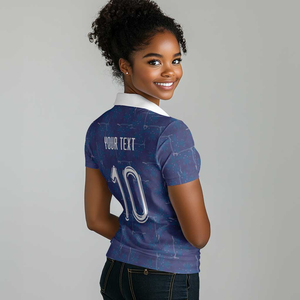 Custom Haiti National Football Women Polo Shirt Haiti Emblems Motif - African Pride