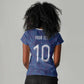Custom Haiti National Football Women V-Neck T-Shirt Haiti Emblems Motif - African Pride
