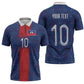 Custom Haiti National Football Zipper Polo Shirt Haiti Emblems Motif - African Pride