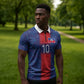Custom Haiti National Football Zipper Polo Shirt Haiti Emblems Motif - African Pride