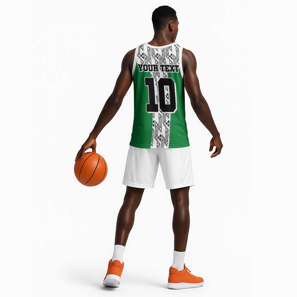 Custom Nigeria National Football Basketball Jersey Inspired Retro Style - African Pride