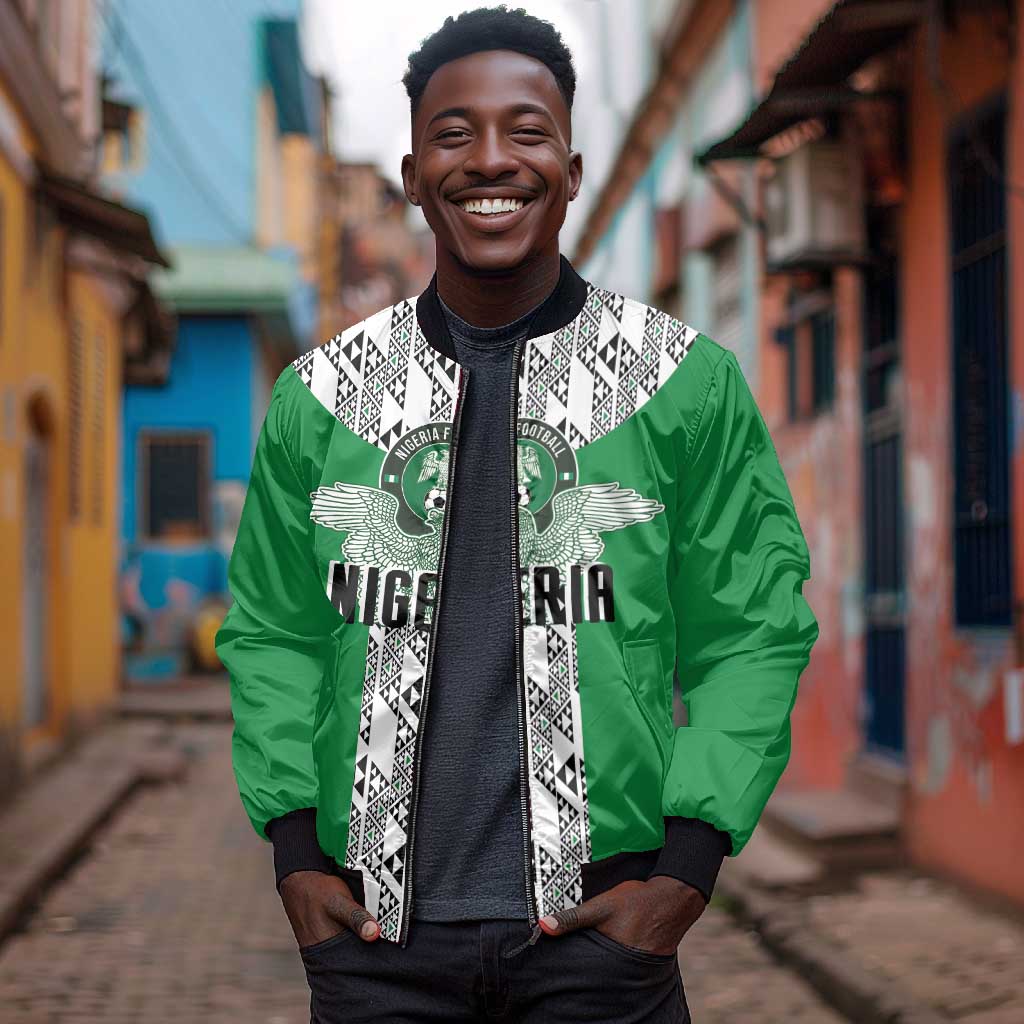 Custom Nigeria National Football Bomber Jacket Inspired Retro Style - African Pride