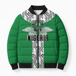 Custom Nigeria National Football Bomber Puffer Jacket Inspired Retro Style - African Pride