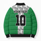 Custom Nigeria National Football Bomber Puffer Jacket Inspired Retro Style - African Pride
