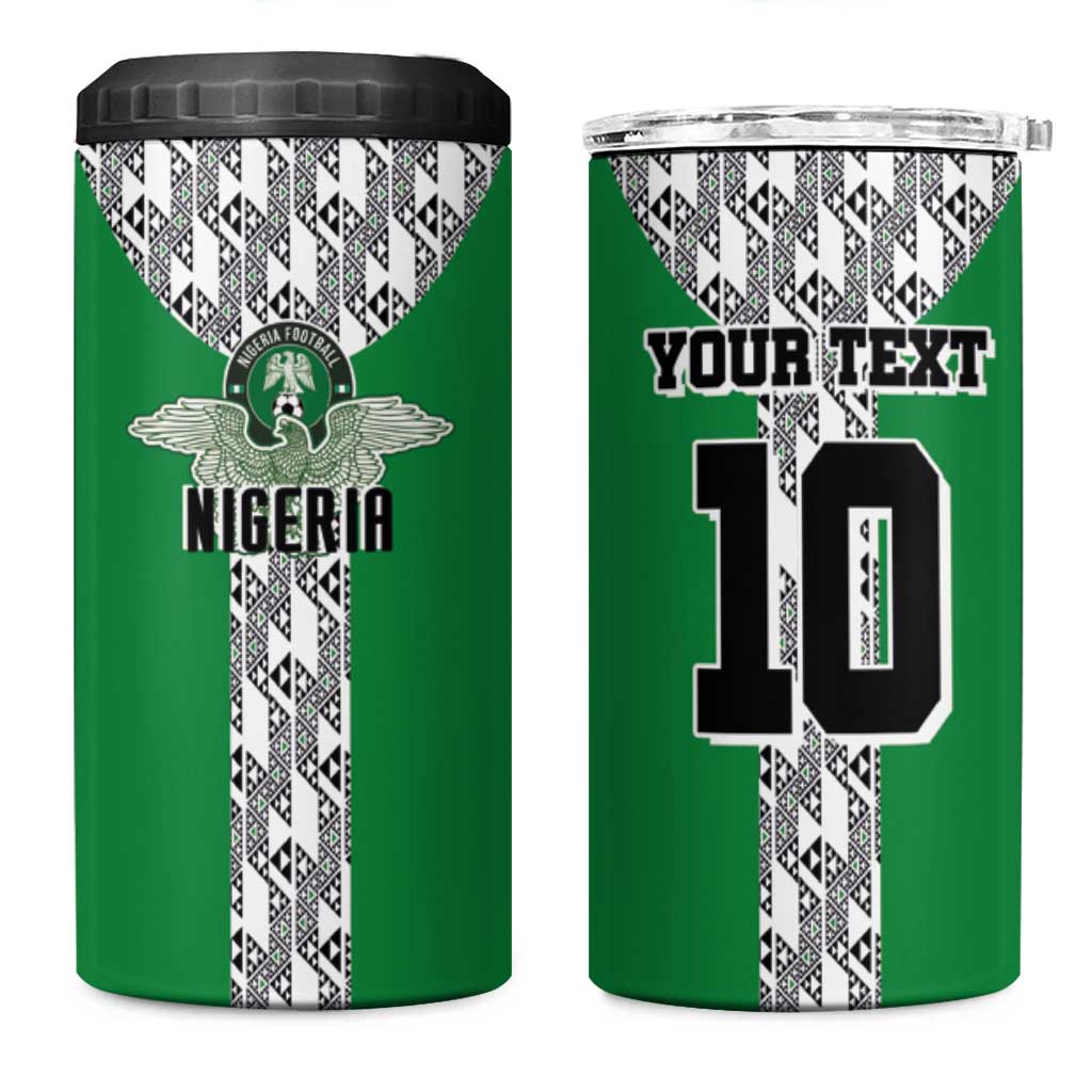 Custom Nigeria National Football 4 in 1 Can Cooler Tumbler Inspired Retro Style - African Pride