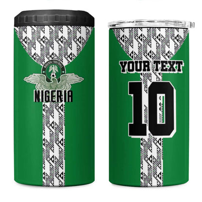 Custom Nigeria National Football 4 in 1 Can Cooler Tumbler Inspired Retro Style - African Pride