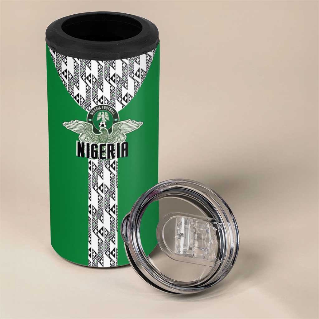 Custom Nigeria National Football 4 in 1 Can Cooler Tumbler Inspired Retro Style - African Pride