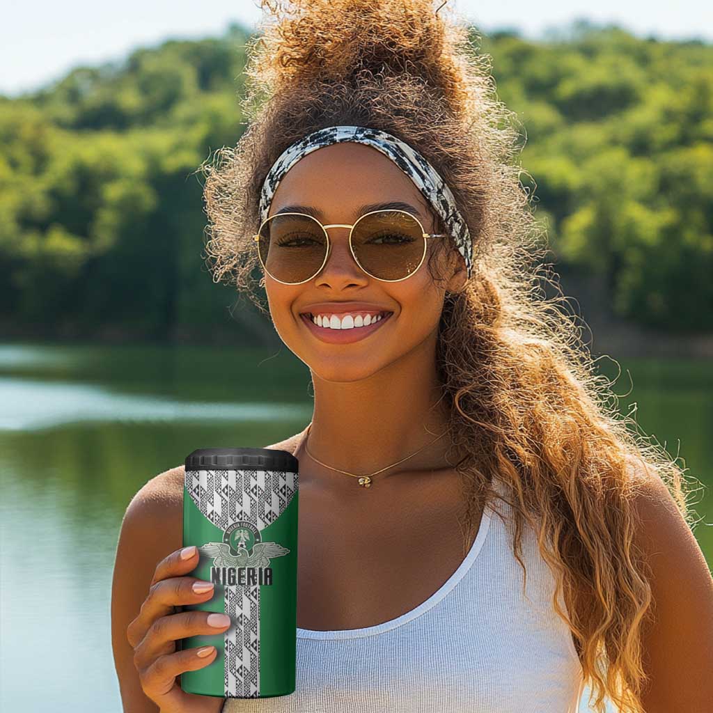 Custom Nigeria National Football 4 in 1 Can Cooler Tumbler Inspired Retro Style - African Pride