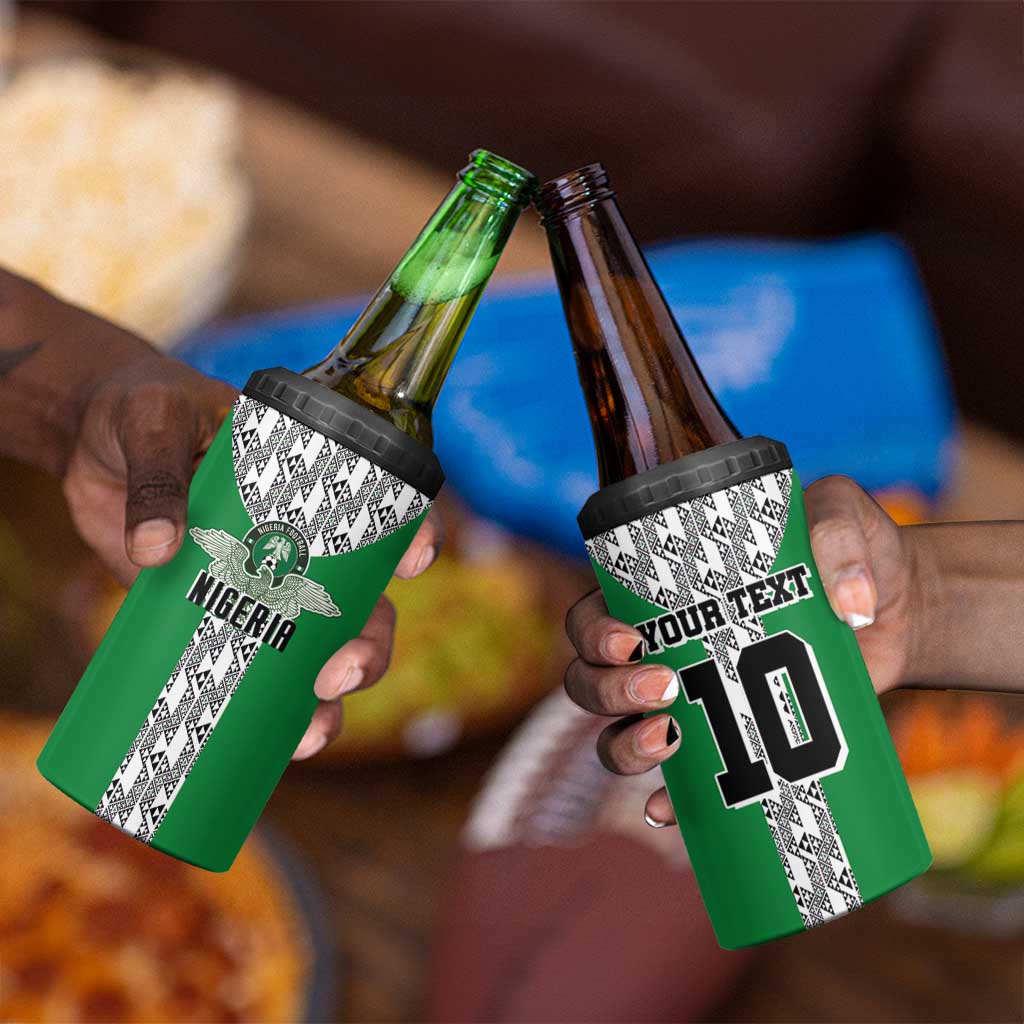 Custom Nigeria National Football 4 in 1 Can Cooler Tumbler Inspired Retro Style - African Pride