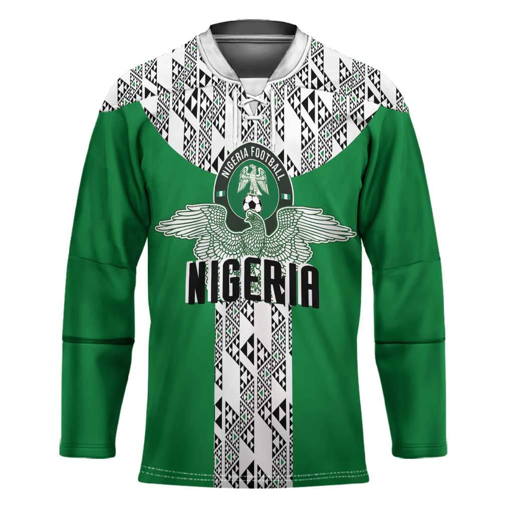 Custom Nigeria National Football Hockey Jersey Inspired Retro Style - African Pride