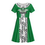 Custom Nigeria National Football Kid Short Sleeve Dress Inspired Retro Style - African Pride