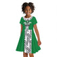 Custom Nigeria National Football Kid Short Sleeve Dress Inspired Retro Style - African Pride