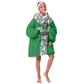 Custom Nigeria National Football Kid Wearable Blanket Hoodie Inspired Retro Style - African Pride