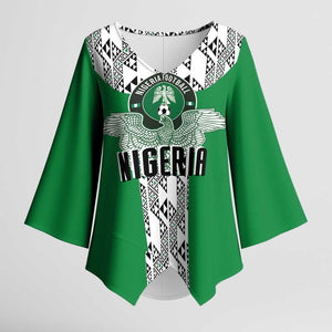 Custom Nigeria National Football Kimono Sleeve Blouse Inspired Retro Style - African Pride