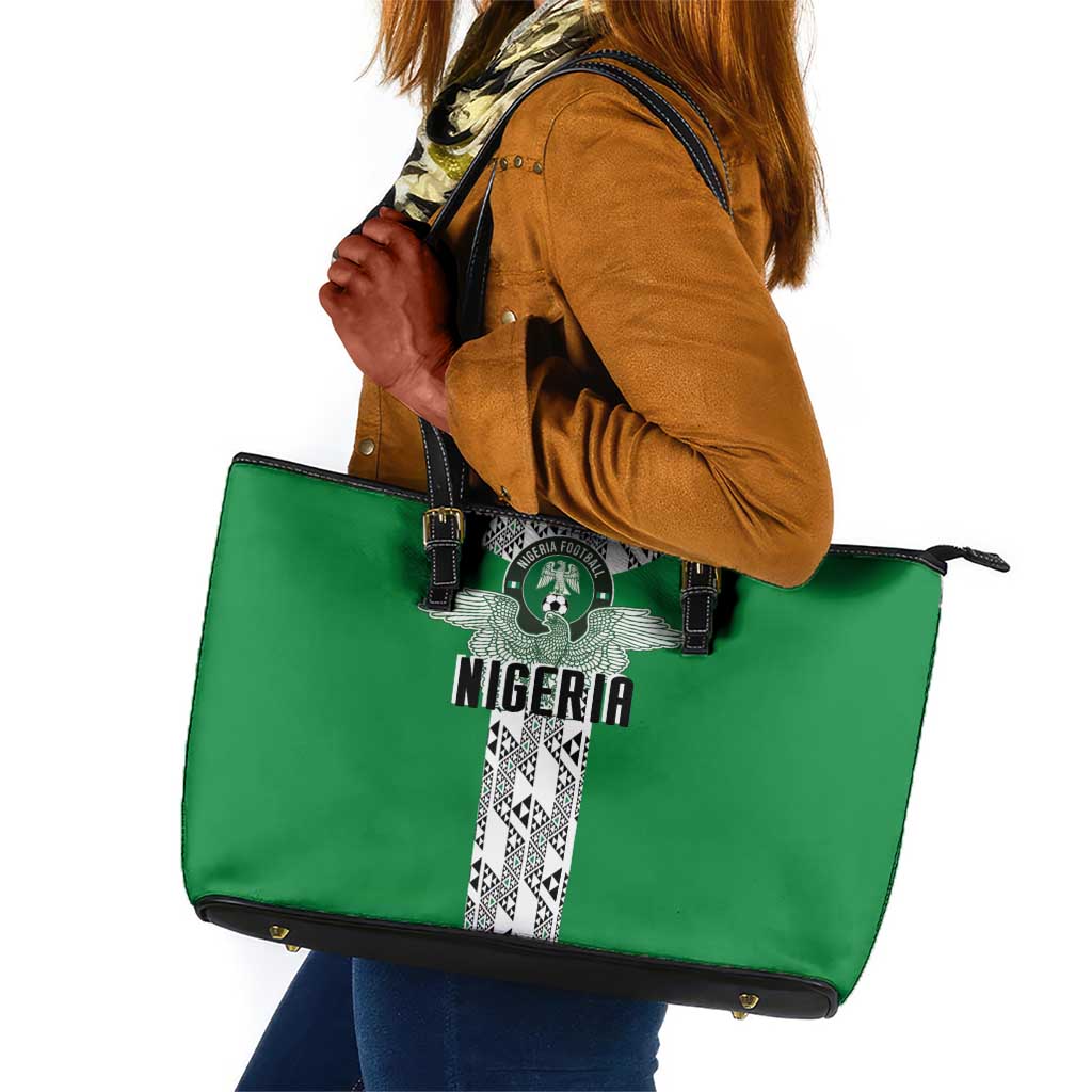Nigeria National Football Leather Tote Bag Inspired Retro Style - African Pride