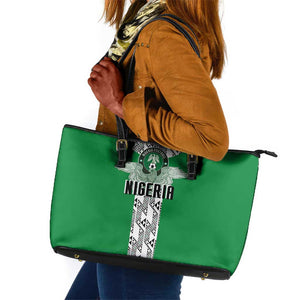 Nigeria National Football Leather Tote Bag Inspired Retro Style - African Pride