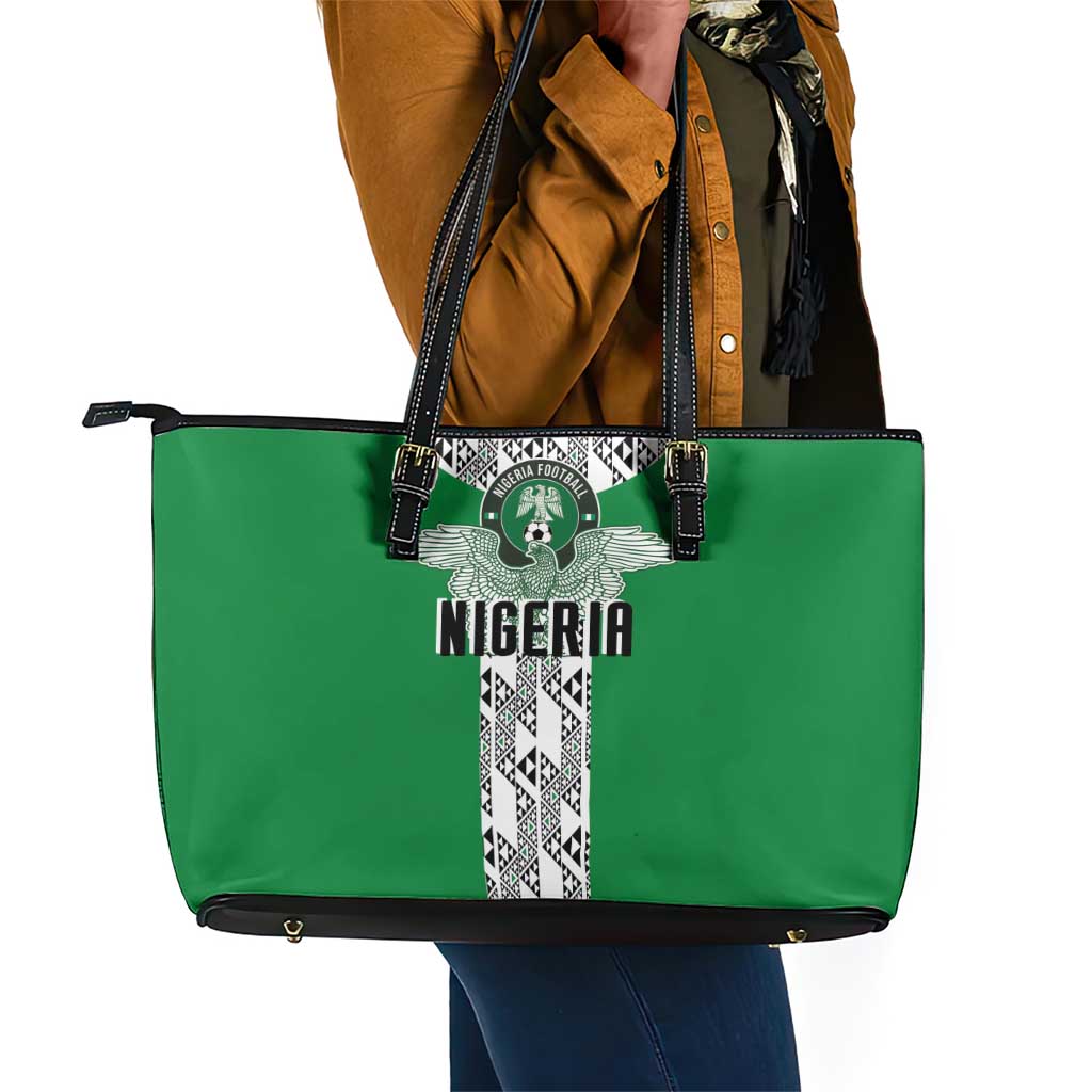 Nigeria National Football Leather Tote Bag Inspired Retro Style - African Pride