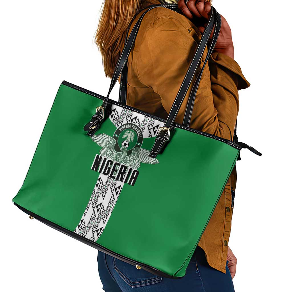 Nigeria National Football Leather Tote Bag Inspired Retro Style - African Pride