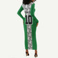 Custom Nigeria National Football Long Sleeve Bodycon Dress Inspired Retro Style - African Pride