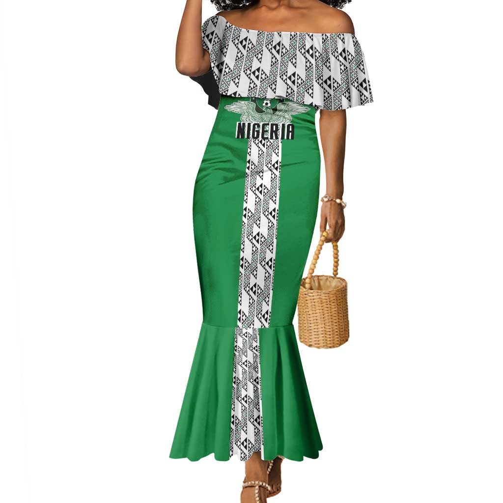 Custom Nigeria National Football Mermaid Dress Inspired Retro Style - African Pride