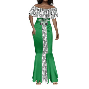 Custom Nigeria National Football Mermaid Dress Inspired Retro Style - African Pride