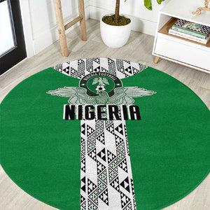 Nigeria National Football Round Carpet Inspired Retro Style - African Pride