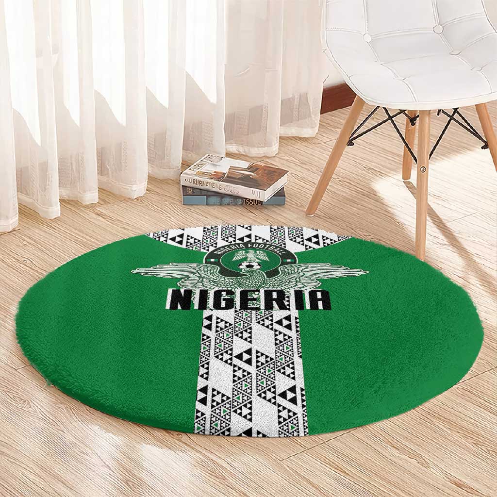 Nigeria National Football Round Carpet Inspired Retro Style - African Pride