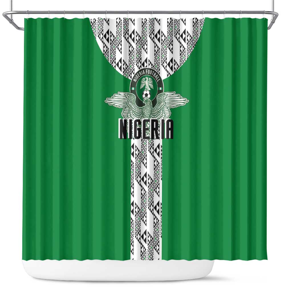 Nigeria National Football Shower Curtain Inspired Retro Style - African Pride