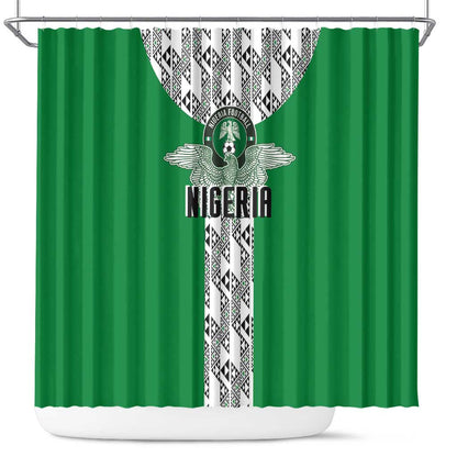 Nigeria National Football Shower Curtain Inspired Retro Style - African Pride