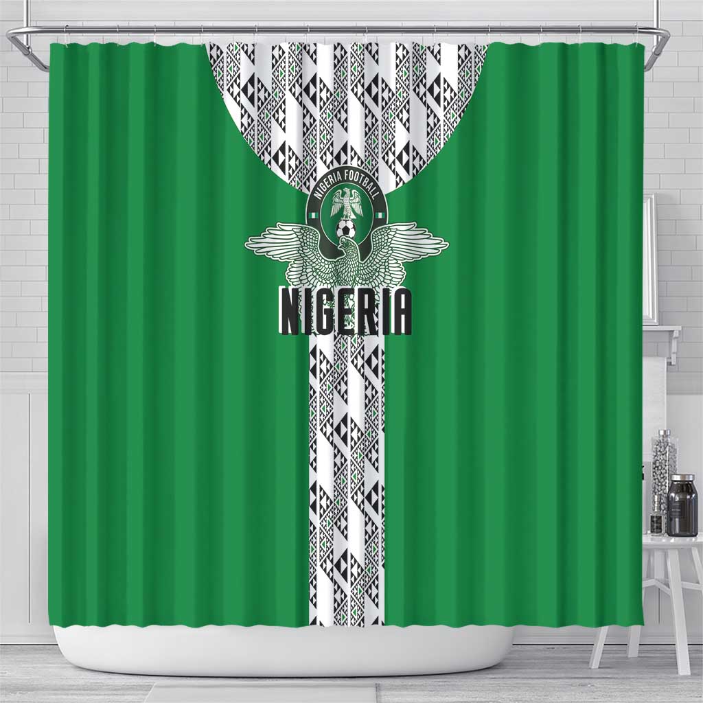 Nigeria National Football Shower Curtain Inspired Retro Style - African Pride