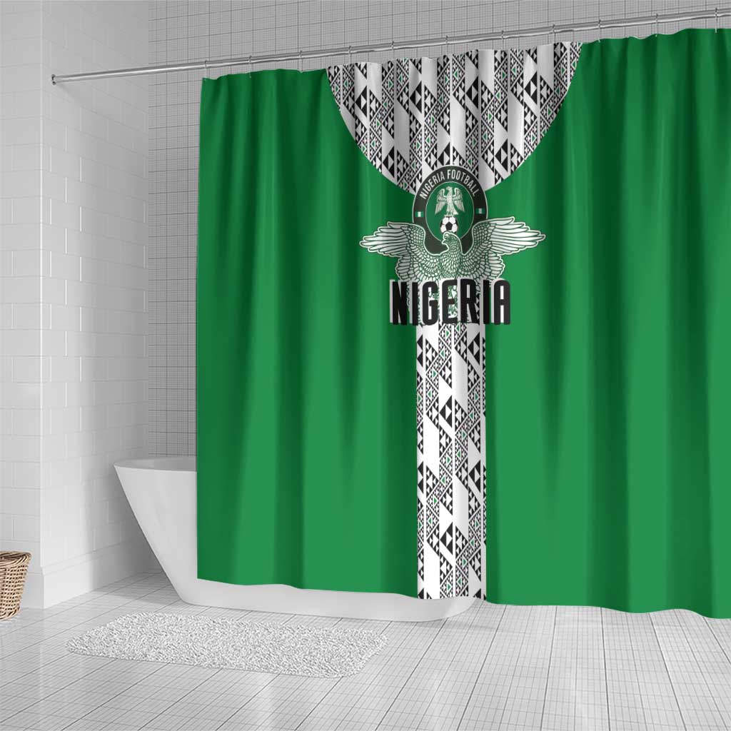 Nigeria National Football Shower Curtain Inspired Retro Style - African Pride