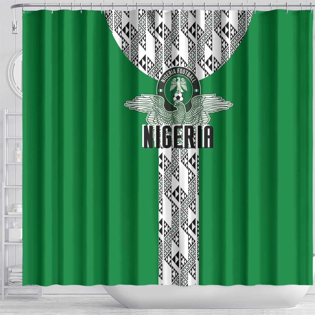Nigeria National Football Shower Curtain Inspired Retro Style - African Pride