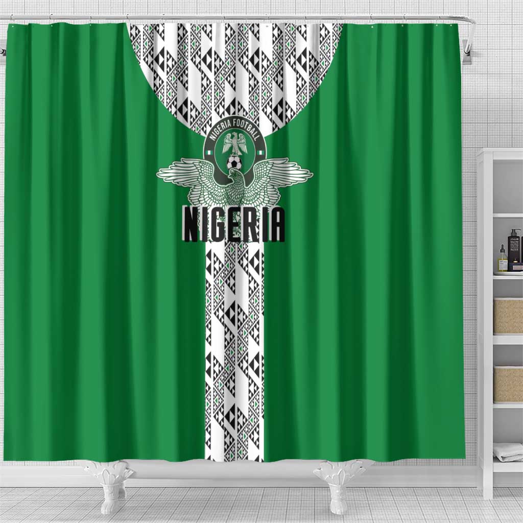 Nigeria National Football Shower Curtain Inspired Retro Style - African Pride