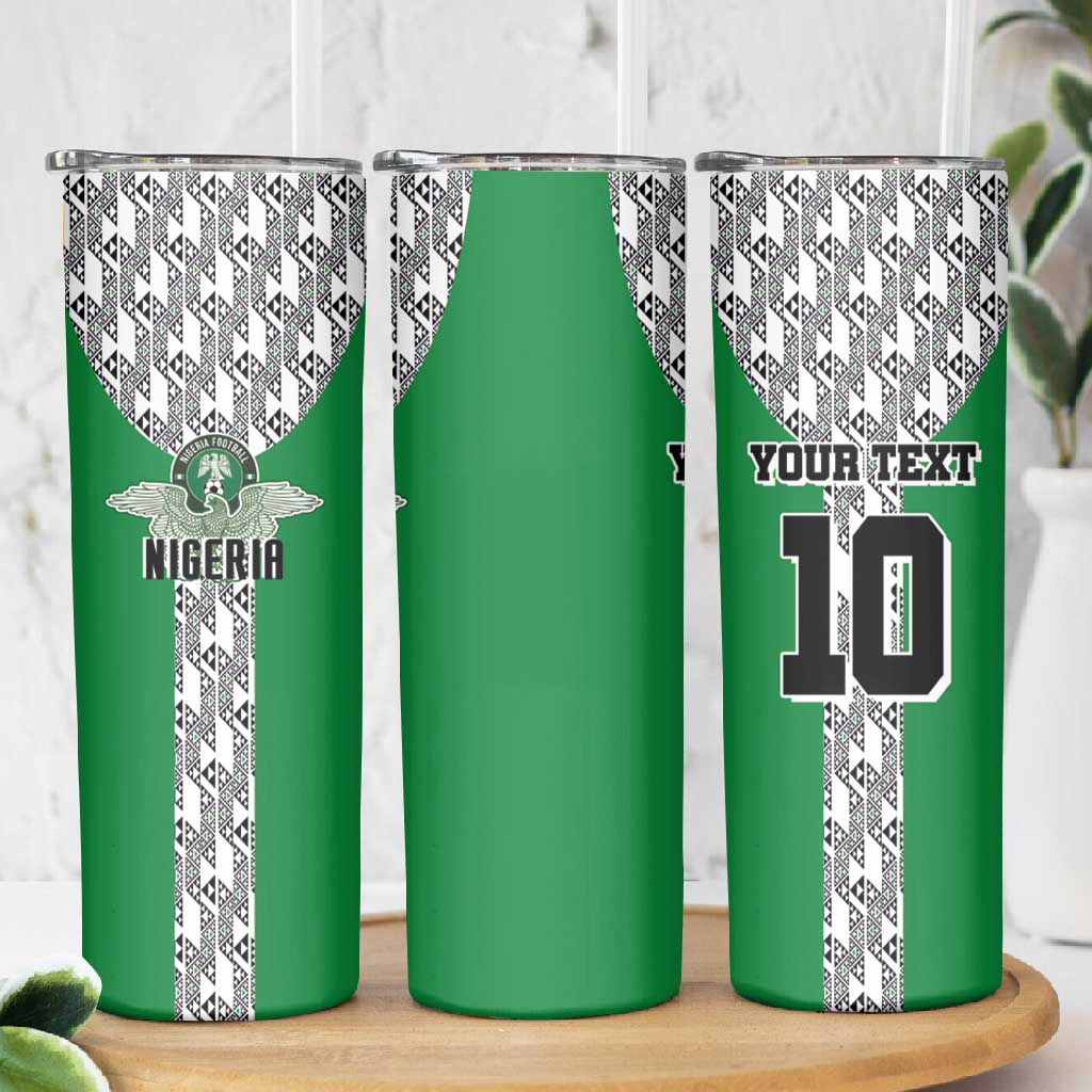Custom Nigeria National Football Skinny Tumbler Inspired Retro Style - African Pride