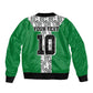 Custom Nigeria National Football Sleeve Zip Bomber Jacket Inspired Retro Style - African Pride