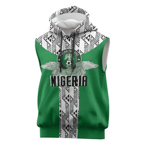 Custom Nigeria National Football Sleeveless Hoodie Inspired Retro Style - African Pride
